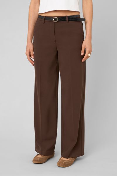 Pantalon droit &agrave; ceinture