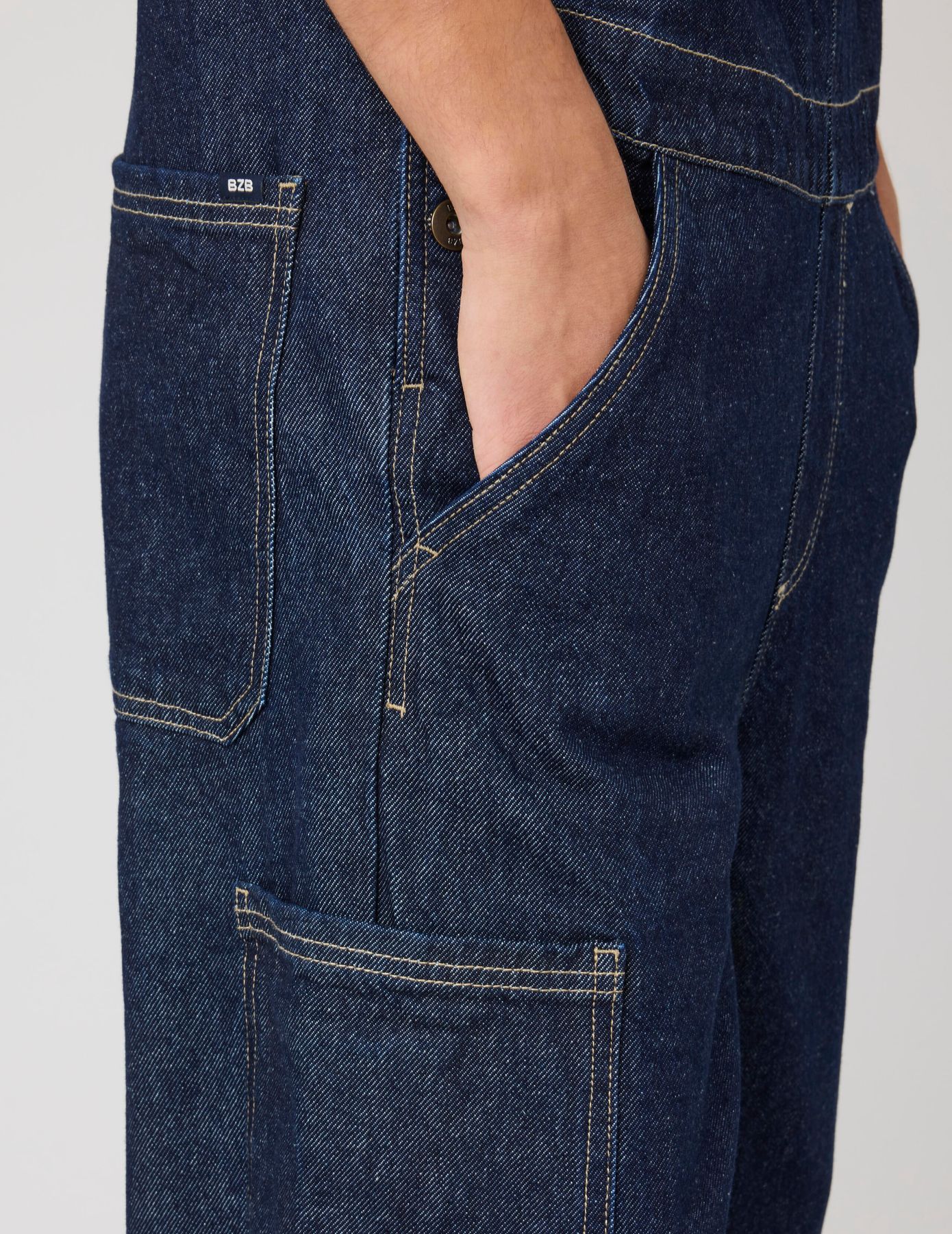 Salopette en jean brut