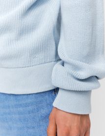 Pull col rond coton uni