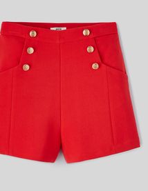Short à boutons fantaisie en polyester recyclé
