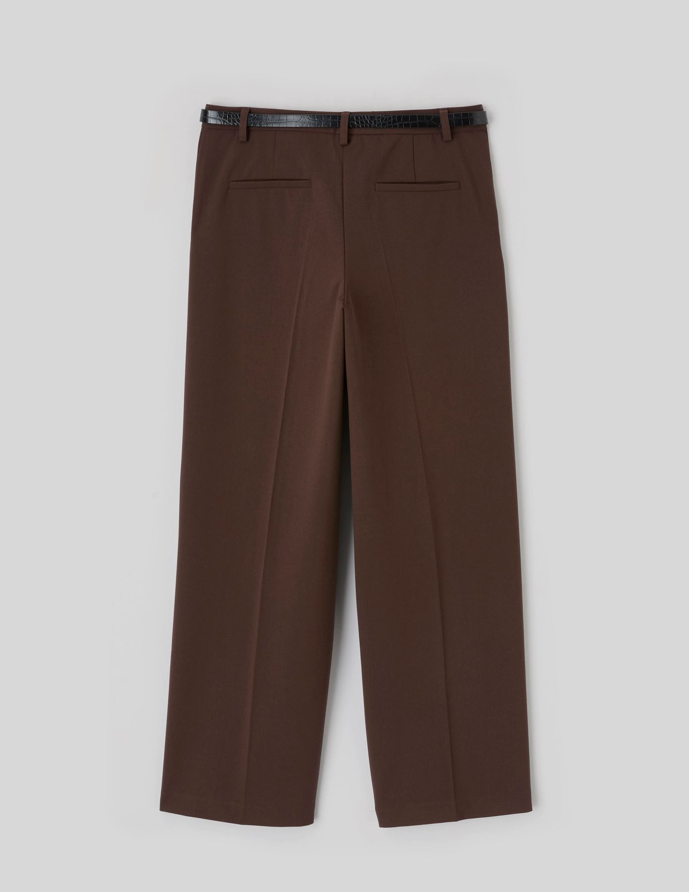 Pantalon droit &agrave; ceinture