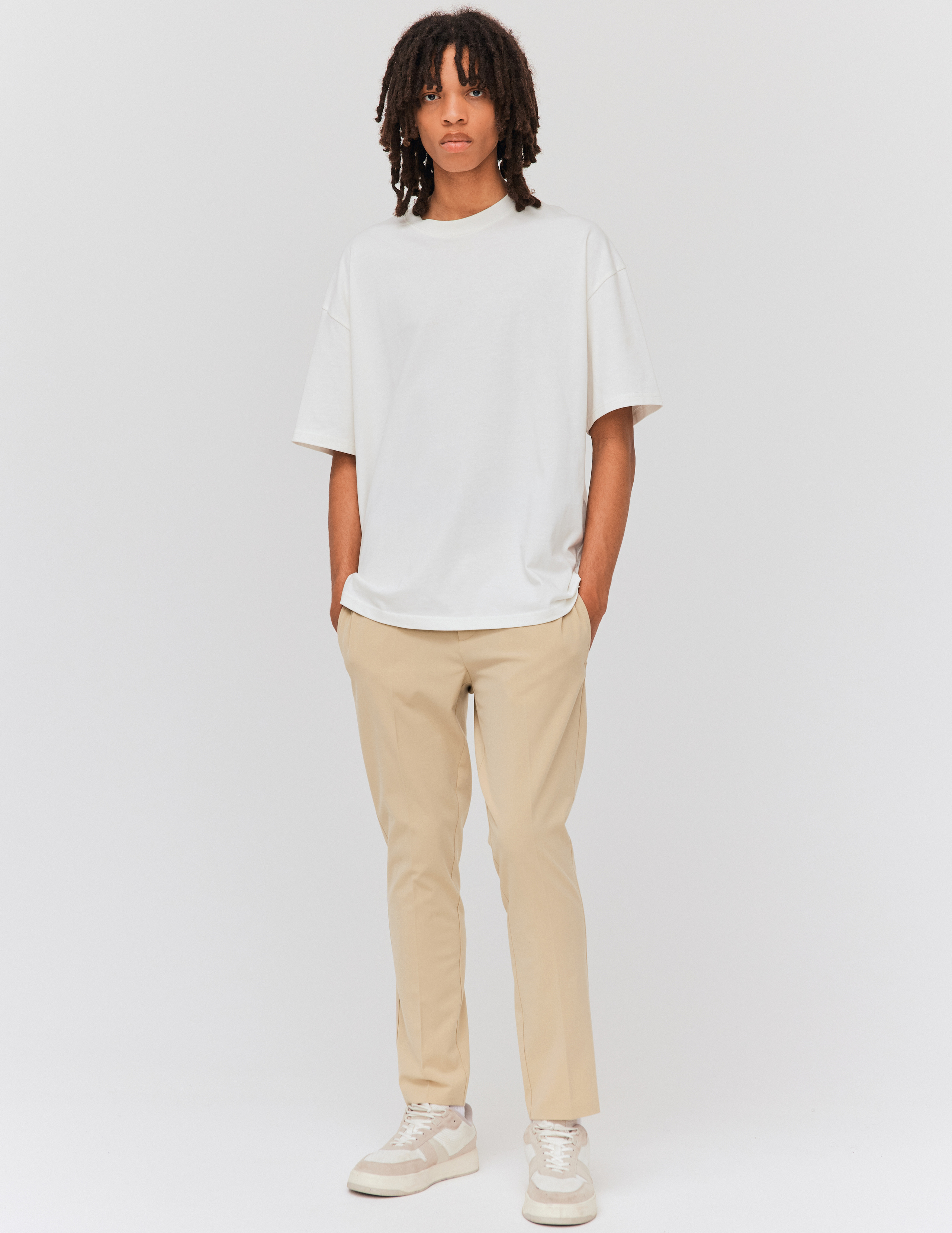 Pantalon de ville fluide uni Beige BZB