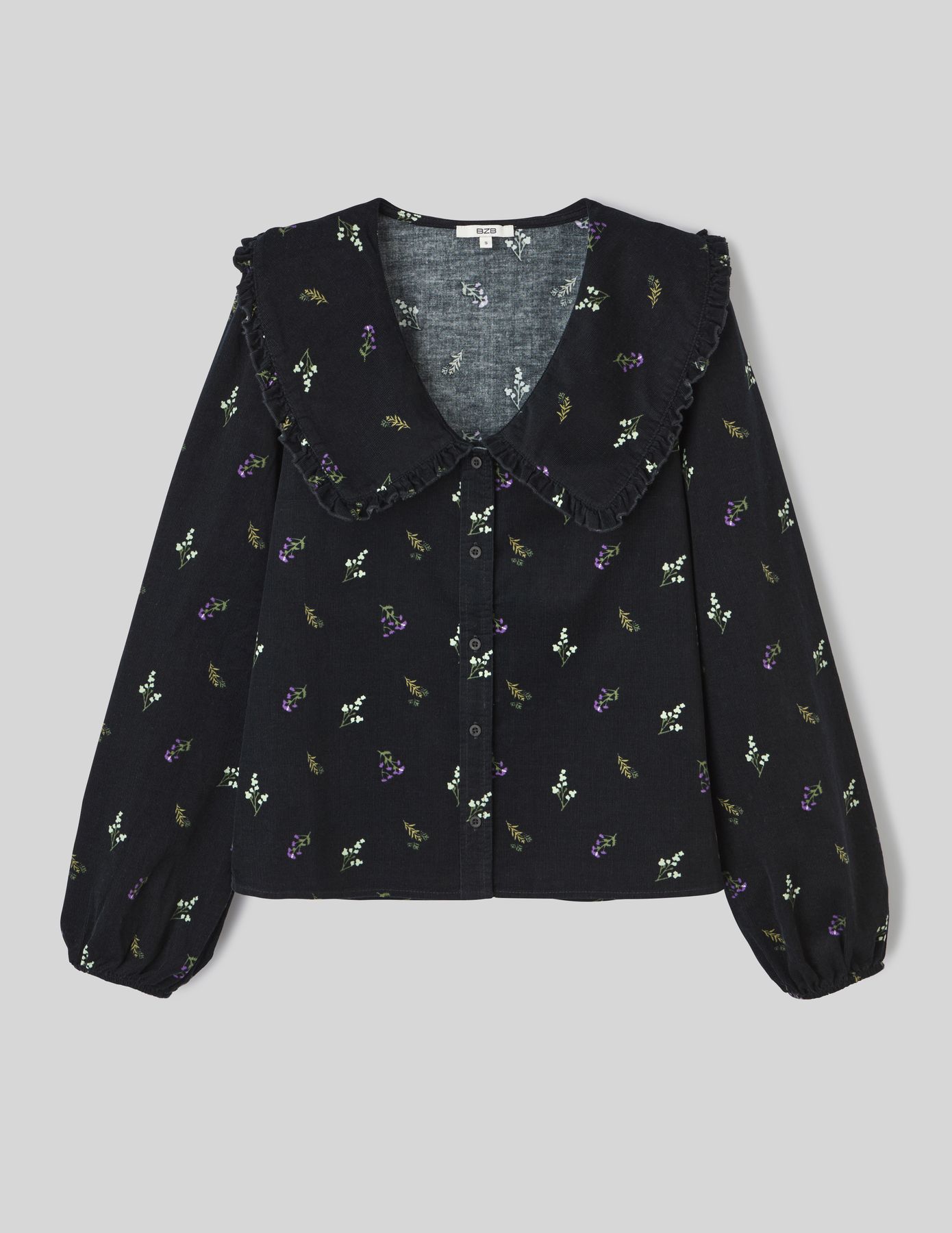 Blouse imprimée en velours côtelé