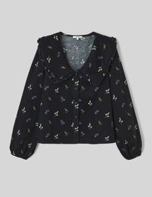 Blouse imprimée en velours côtelé