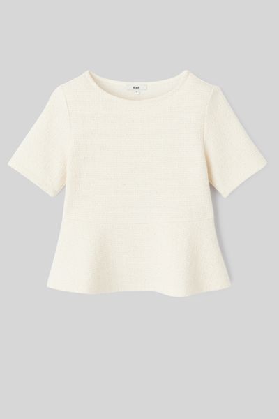 T-shirt peplum en tweed