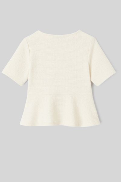 T-shirt peplum en tweed