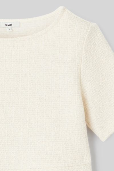 T-shirt peplum en tweed