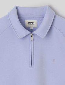 Sweat col polo zipp&eacute;