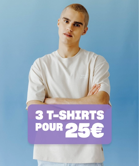3 tshirts homme pour 25€
