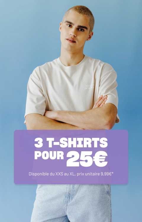 3 tshirt pour 25€ homme